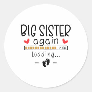Adesivo Big Sister Novamente 2026 Baby 3 Pregnancy Anúncio