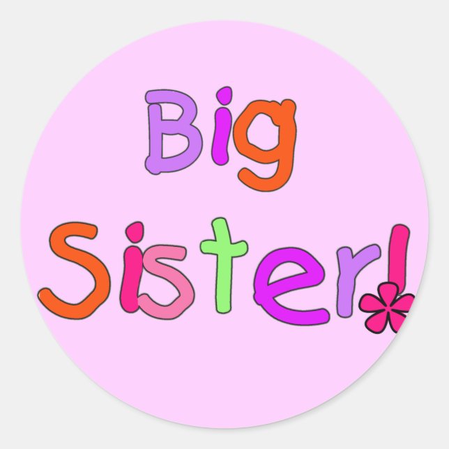 Adesivo Big Sister T-shirts e presentes (Frente)