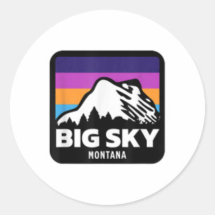 Adesivo Big Sky Montana esquiando Snowboard Family Ski T-s