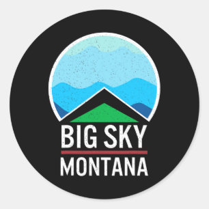 Adesivo Big Sky Montana Esquiando Snowboard Skier Snow