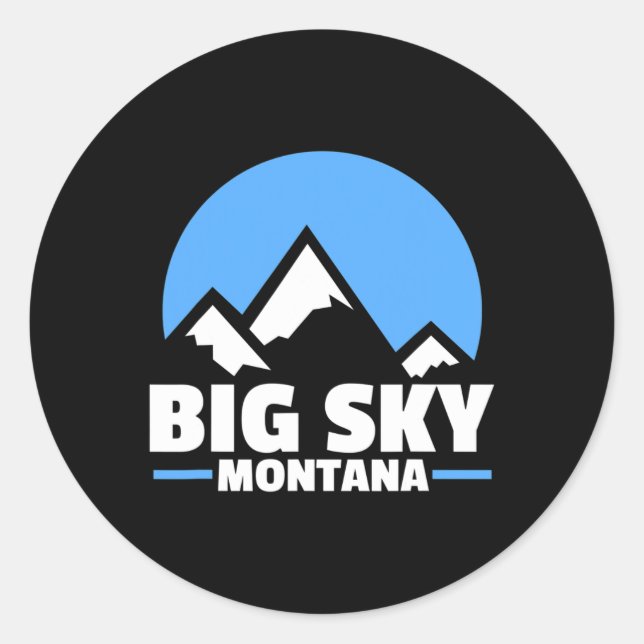 Adesivo Big Sky Montana Snowboard Mountain (Frente)