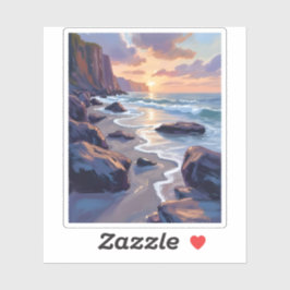 Adesivo Big Sur, California Coastal Art Painting