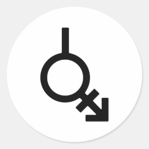 Adesivo Bigender Androgyne e Neutrois Símbolo do Gênero