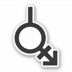 Adesivo Bigender Androgyne e Neutrois Símbolo do Gênero