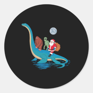 Adesivo Bigfoot Alienígena Santa Claus Andando Dinossaur C