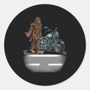 Adesivo Bigfoot Andando Em Uma Bicicleta De Moto Tentando