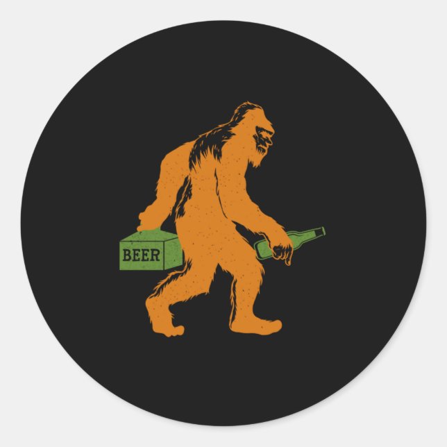 Adesivo Bigfoot Beer Sasquatch Yeti Beer Lover Botão (Frente)