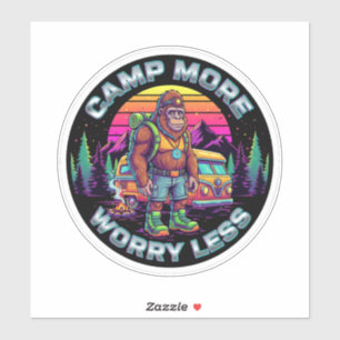 Adesivo Bigfoot Camping-Acampamento Preocupe-se Menos