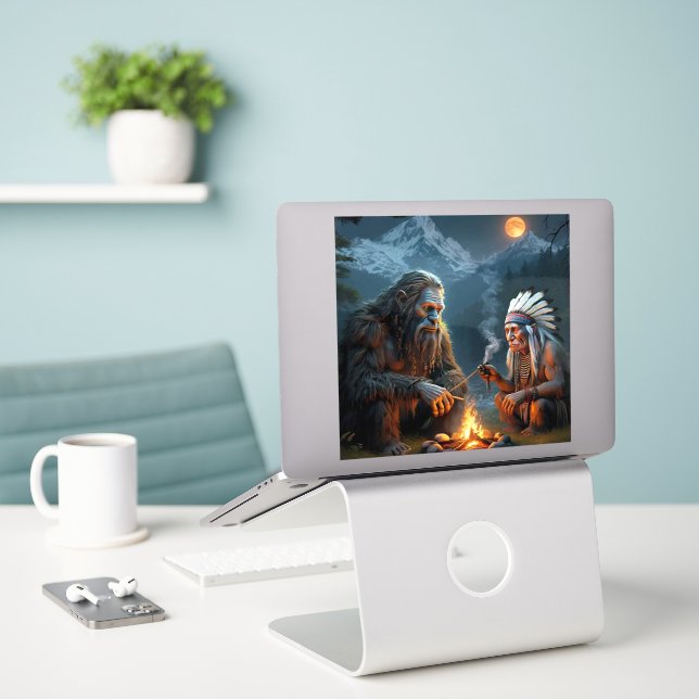 Adesivo Bigfoot e Chefe Moonlit Forest Gatherin (Laptop na mesa)
