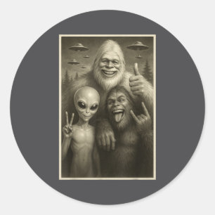 Adesivo Bigfoot Engraçado, Alien e Yeti Sasquatch Rock On