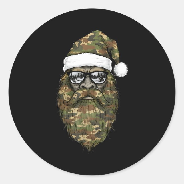 Adesivo Bigfoot Face Sungles Santa Christmas Camo Xmas Sas (Frente)