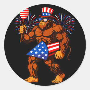 Adesivo Bigfoot fogo de artifício bandeira americana bigfo