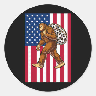 Adesivo Bigfoot Futebol Bandeira EUA Engraçado Patriótico