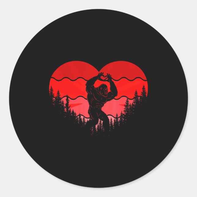 Adesivo Bigfoot Heart Valentine's Day Boys Girls Kids Love (Frente)