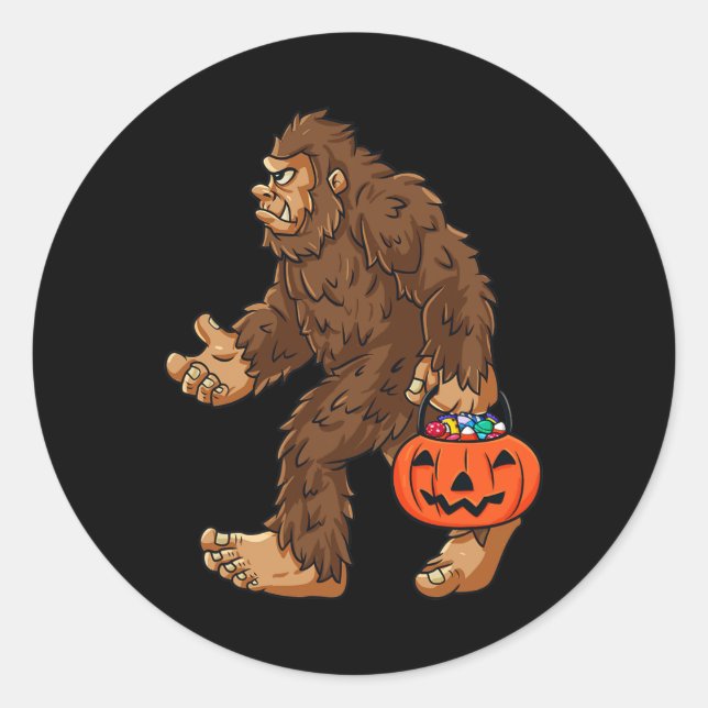 Adesivo Bigfoot Jack O Lanterna Diversão Halloween Boys Sa (Frente)