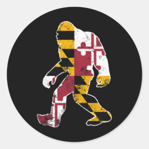 Adesivo Bigfoot Maryland Flag State Sasquatch Men Women Ki