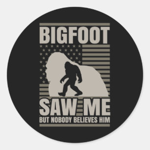 Adesivo Bigfoot Me Viu como Bandeira Americana