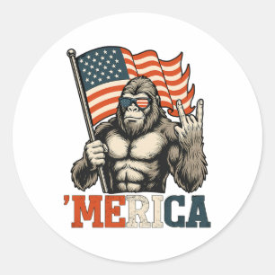 Adesivo Bigfoot Merica Divertido Rocha Bandeira Dos EUA Pa