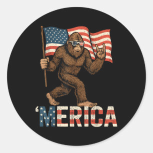 Adesivo Bigfoot Merica Rock Patriótico Americano Bandeira 