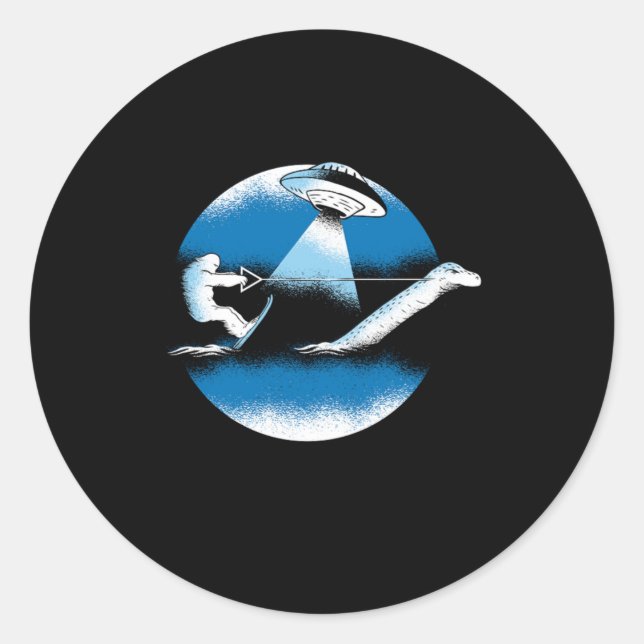 Adesivo Bigfoot Nessie Loch Ness Monster Ovni Surfing Alie (Frente)