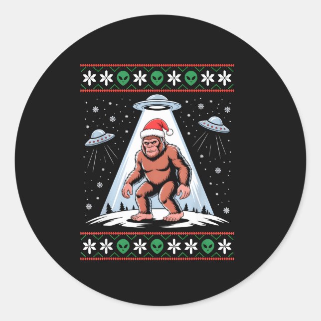 Adesivo Bigfoot Santa Ufo Alien Funny Ugly Christmas Sweat (Frente)