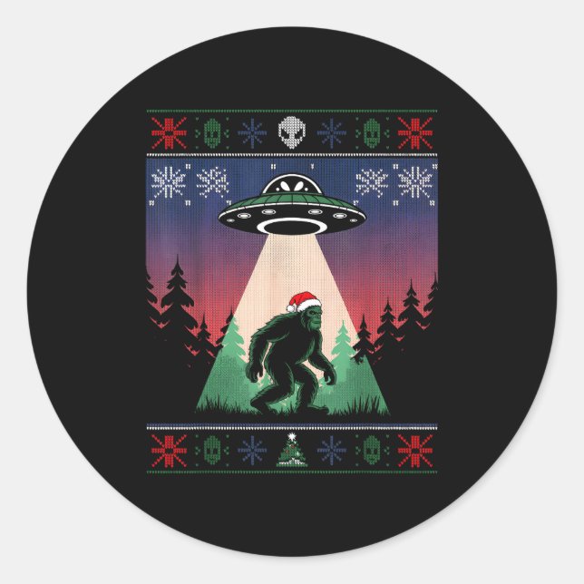 Adesivo Bigfoot Santa Ufo Alien Funny Ugly Christmas Sweat (Frente)