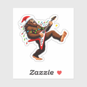 Adesivo Bigfoot Sasquatch Guitarra Elétrica Natal 2026