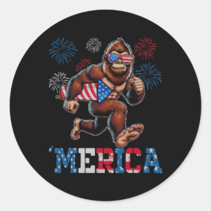 Adesivo Bigfoot Sasquatch Merica Fireworks 4 De Julho Pat