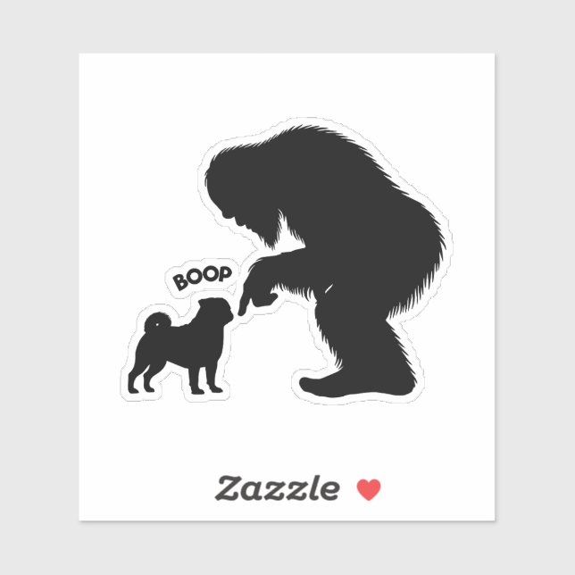 Adesivo Bigfoot Sasquatch Pug Boop (Folha)