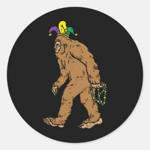 Adesivo Bigfoot Sasquatsh Jester Miçangas Engraçado Mardi