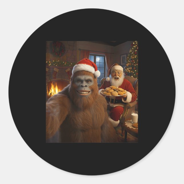 Adesivo Bigfoot Selfie With Santa Claus Funny Christmas Me (Frente)