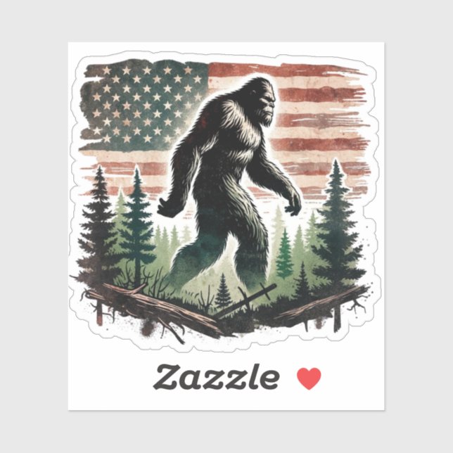 Adesivo Bigfoot Sticker - Patriota Americano (Folha)