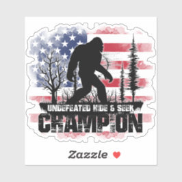 Adesivo Bigfoot Undefeated Hide & Seek Champ American Flag