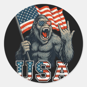 Adesivo Bigfoot Usa Sasquatch 4 De Julho American Flag Pa