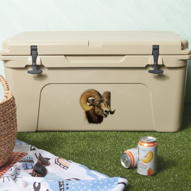 Adesivo Bighorn Ram Mountain Ovino Natureza Selvagem (Refrigerador)