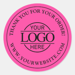 Adesivo Bight Rosa Simples Logotipo Empresarial Personaliz