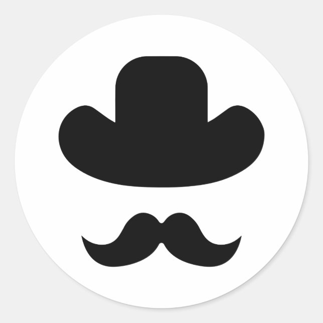 Adesivo bigode e chapéu (Frente)