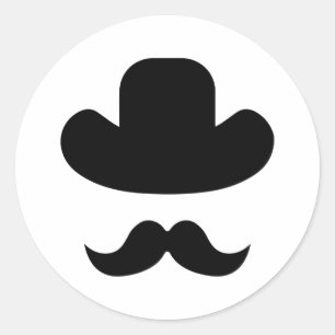 Adesivo bigode e chapéu