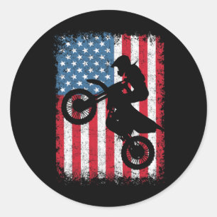 Adesivo Bike Motocross Biker American Flag 4th Julho Boy