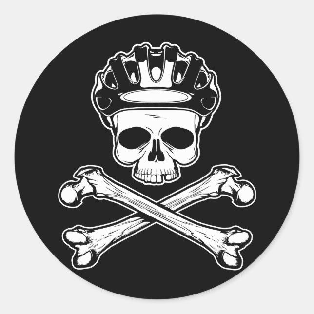 Adesivo Bike ou Die - Bike e Crossbones (Frente)