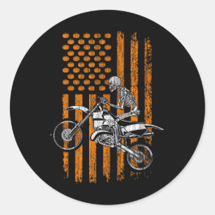 Adesivo Bike Skeleton Halloween Men Dirt Bike Fan Tee