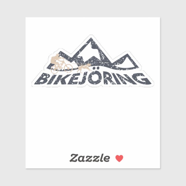 Adesivo Bikejoring, caça, esportes ao ar livre com cães (Folha)