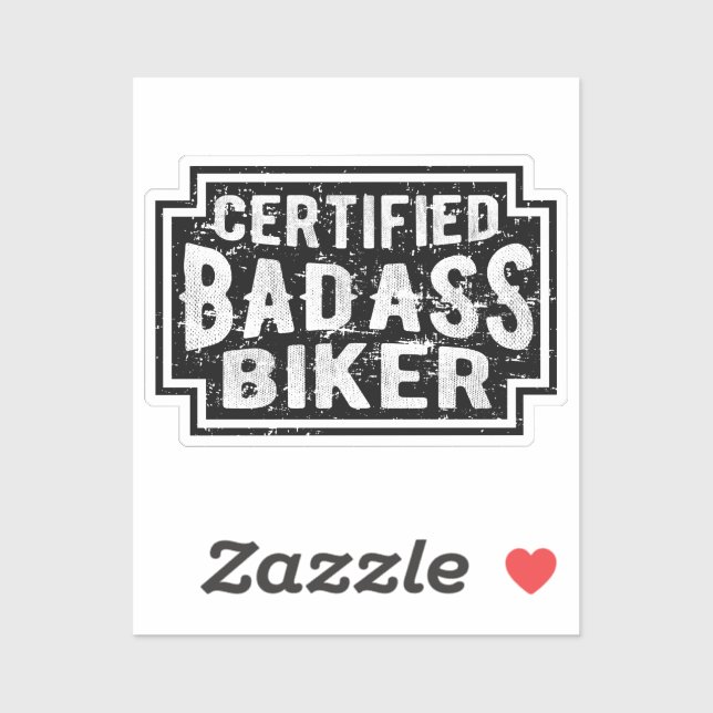 Adesivo Biker de Badass Certificado (Folha)