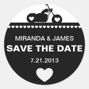Adesivo Biker de motocicleta preto-e-branco Salvar o ponto