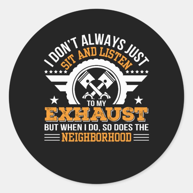 Adesivo Biker Motorcycle Rider Dont Escute Exhaust (Frente)