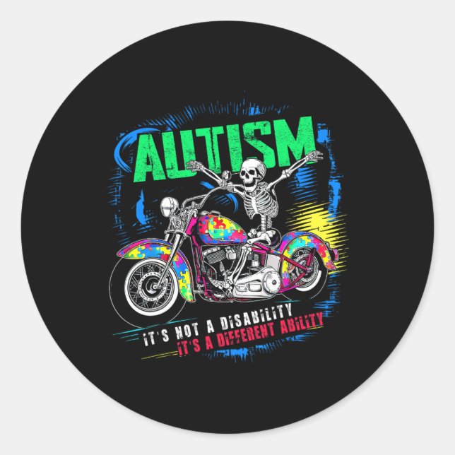 Adesivo Biker Skeleton Riding Motorcycle Quebra-cabeça Aut (Frente)