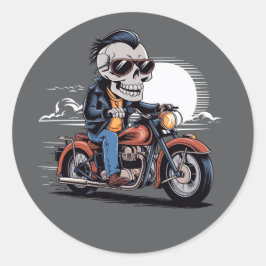 Adesivo Biker Skull Rider Sticker