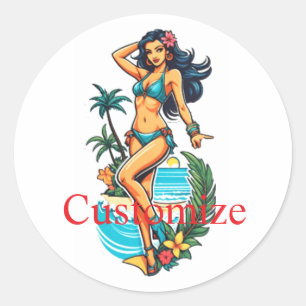 Adesivo Bikini Beach Girl Thunder_Cove, Cuja Cabeça Negra