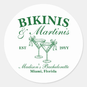 Adesivo Bikinis Personalizados e Martinis Festa de Despedi