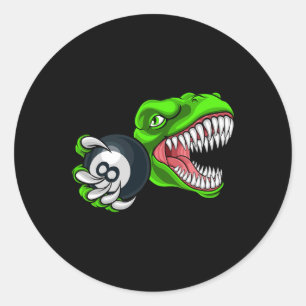 Adesivo Bilhar Divertido T-rex Arte Bilhar Jogando Sinuca 